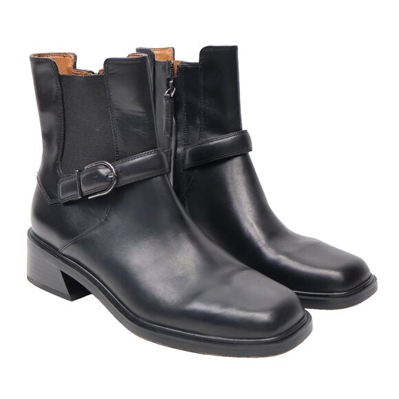 Franco Sarto Shoes - Franco Sarto Women's Gratia Block Heel Round Toe Chelsea Bootie, Black, 9US/40EU